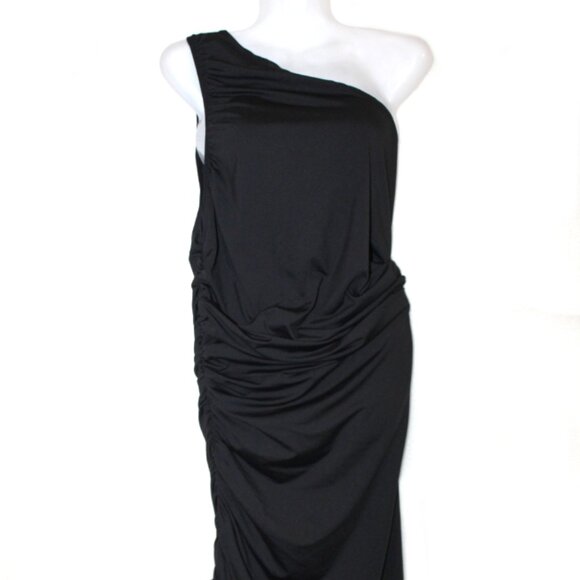 NEW Design Lab One Shoulder Ruched Fitted Dress Size 1X - Picture 3 of 5